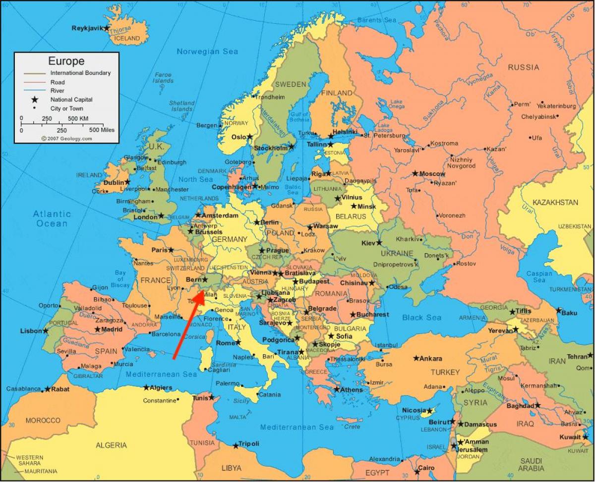 Switzerland sur la carte Western Europe